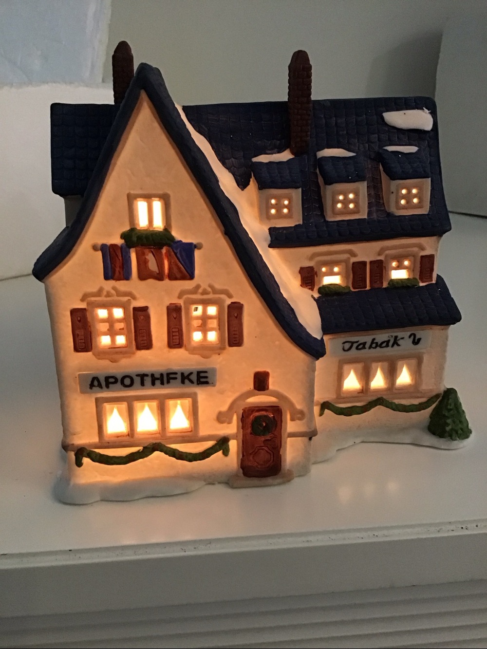 Vintage Department 56 Alpine Village "Apotek and Tabak" Christmas original box